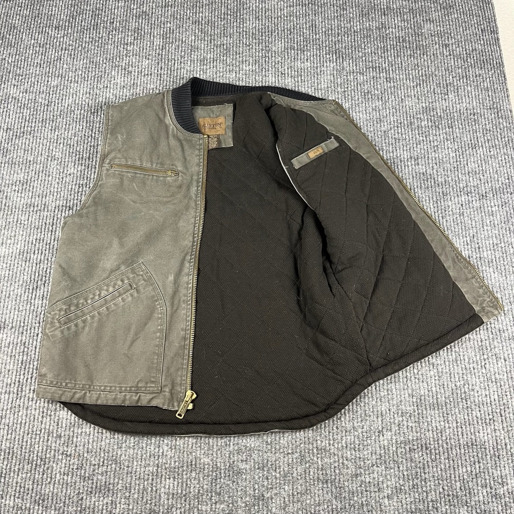 Austin Clothing Co Vest Mens M Quilted Lining Durable Canvas‎ Utility Workwear